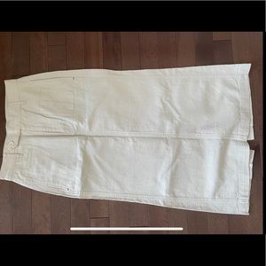 Uniqlo linen cotton blend maxi pocket skirt